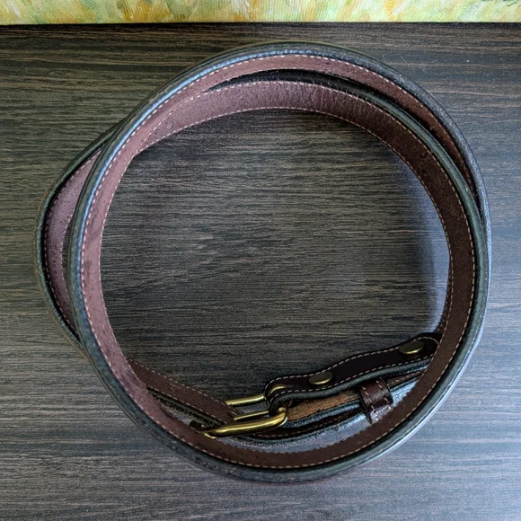 Tory English Bridle Leather Brown Equestrian English Show Belt Sz 32 - Picture 2 of 6